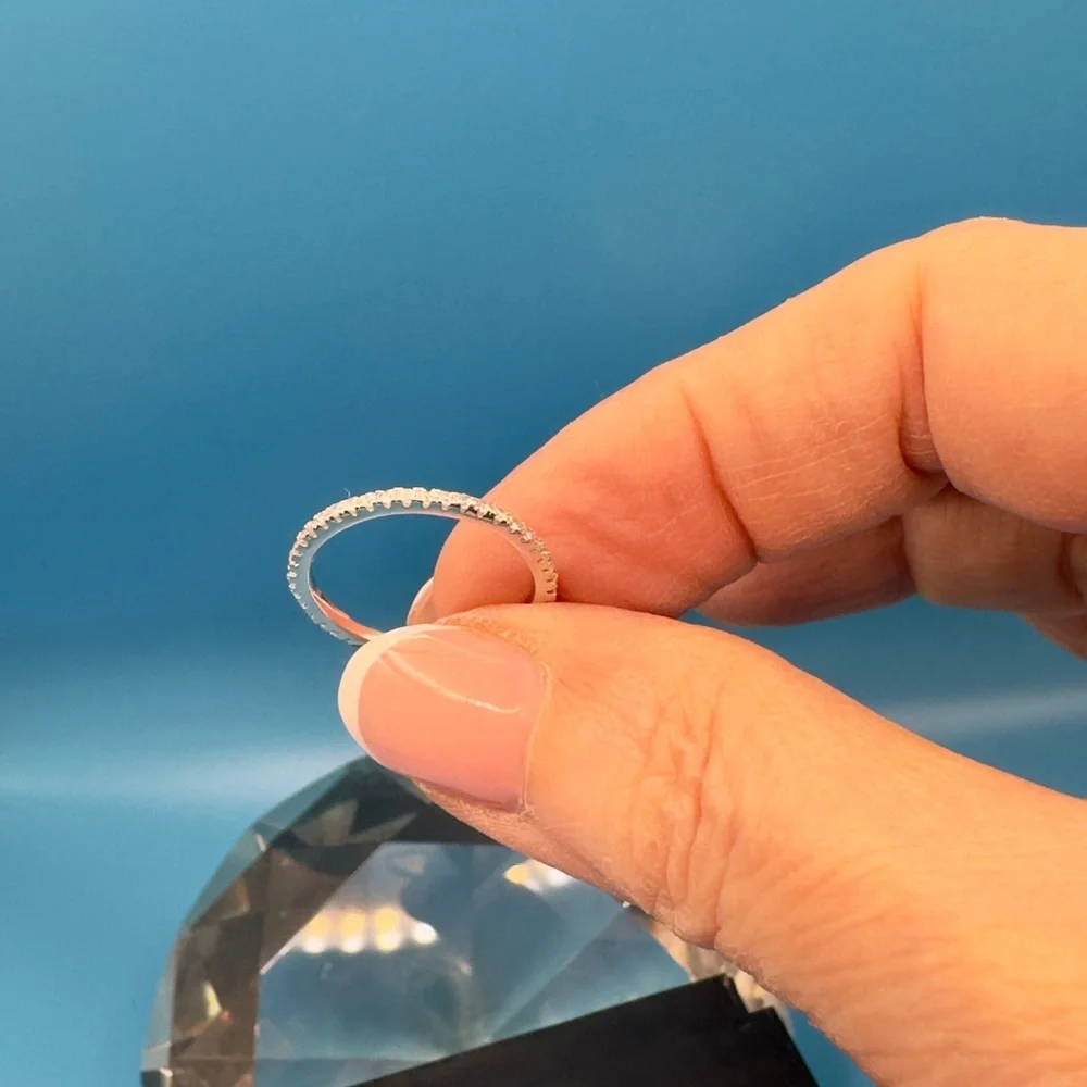 Sterling Silver Eternity Ring Band - Picture 2 of 5